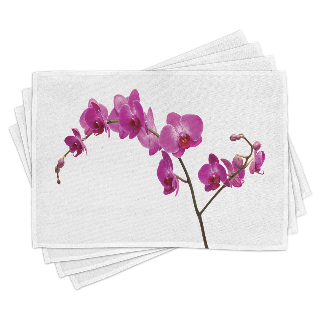 Platzdeckchen 4er Set, Wild Orchids Petals, Violett