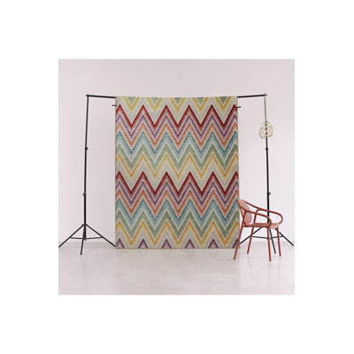 Multi Color Geometric Triangle Shape Zig Zag Pattern Creative Modern Decorative Machine Washable Area Rug