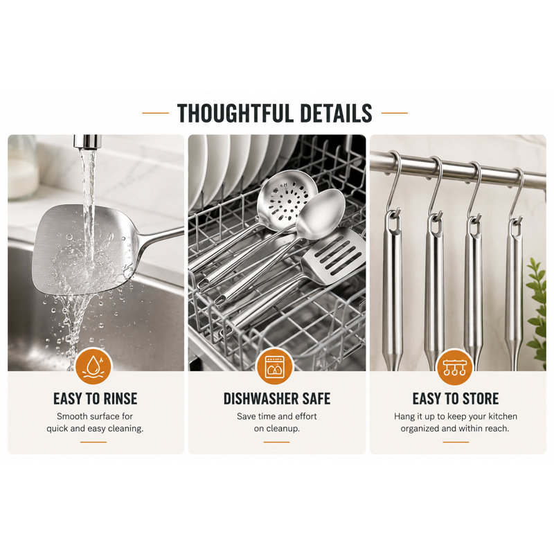 304 Stainless Steel Cooking Utensils Set, 12 Pcs