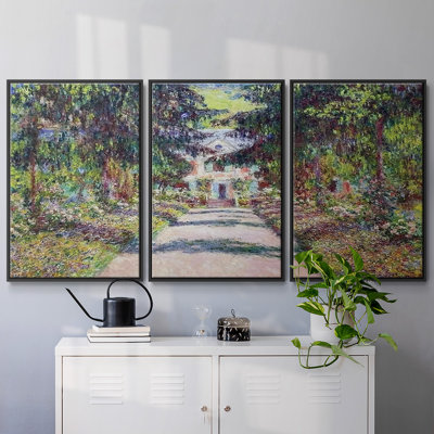 Sentier dans le jardin de Monet à Giverny, 1900, reproduction sur toile 3 pièces
