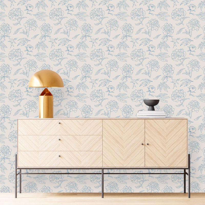 Panneau de papier peint auto-adhésif Peony, L 2,08 pi x L 10,42 pi