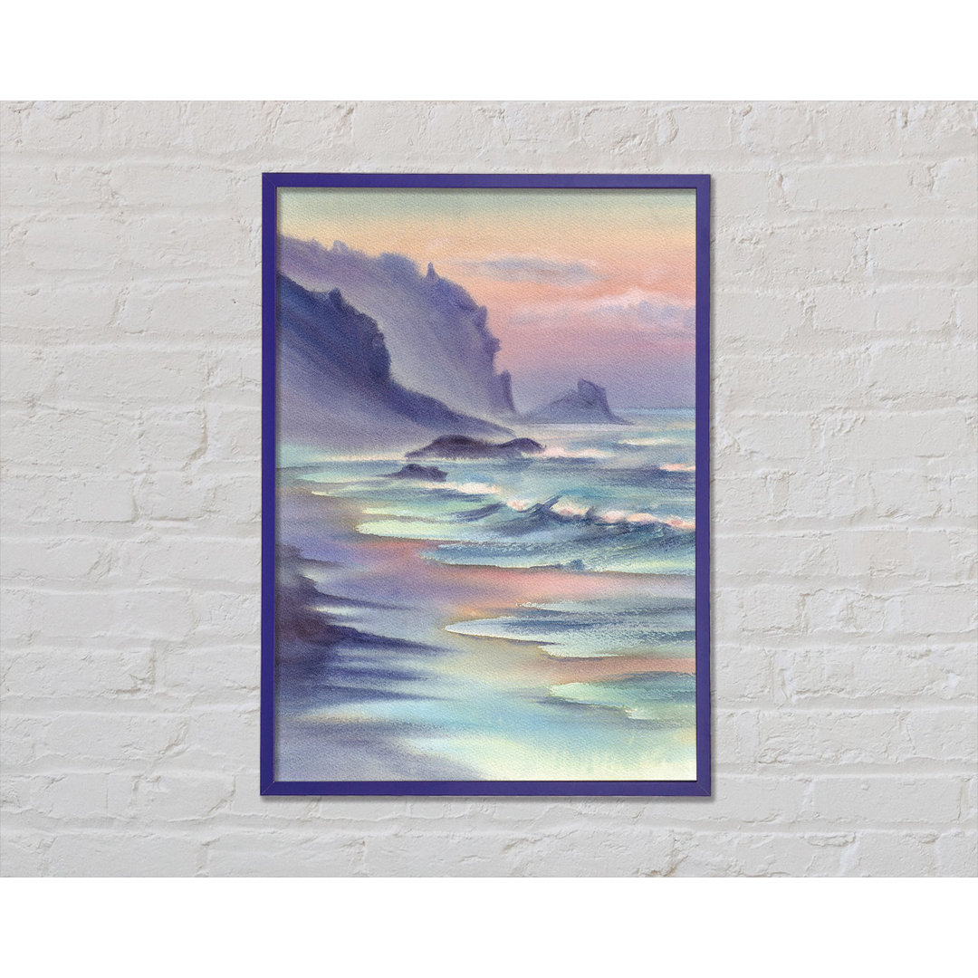 Ocean Waves Against the Mountain Rocks - Einzelne Bilderrahmen Kunstdrucke