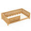 Structure de lit simple avec bibliothèque intégrée, lit plateforme pour enfant Safety Guard, naturel clair-160782272-160782301