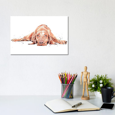 Vizsla Flat Out by EdsWatercolours - Wrapped Canvas Gallery-Wrapped Canvas Giclée