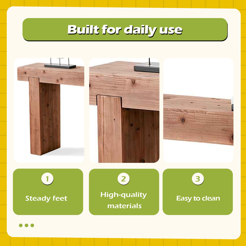 63" Solid Wood Console Table