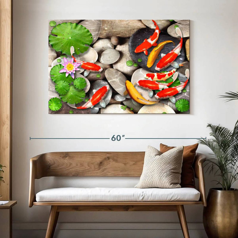 Pond With Koi, 32" H x 48" W
