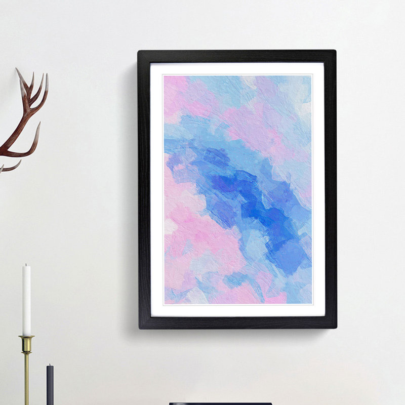 Crossing the Bridge in Abstract - Picture Frame Graphic Art Print, Black Framed, 36cm H x 27cm W x 2cm D