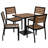 Flow Outdoor Patio Bistro Dining Table Set with 4 Chairs and Faux Teak Poly Slats