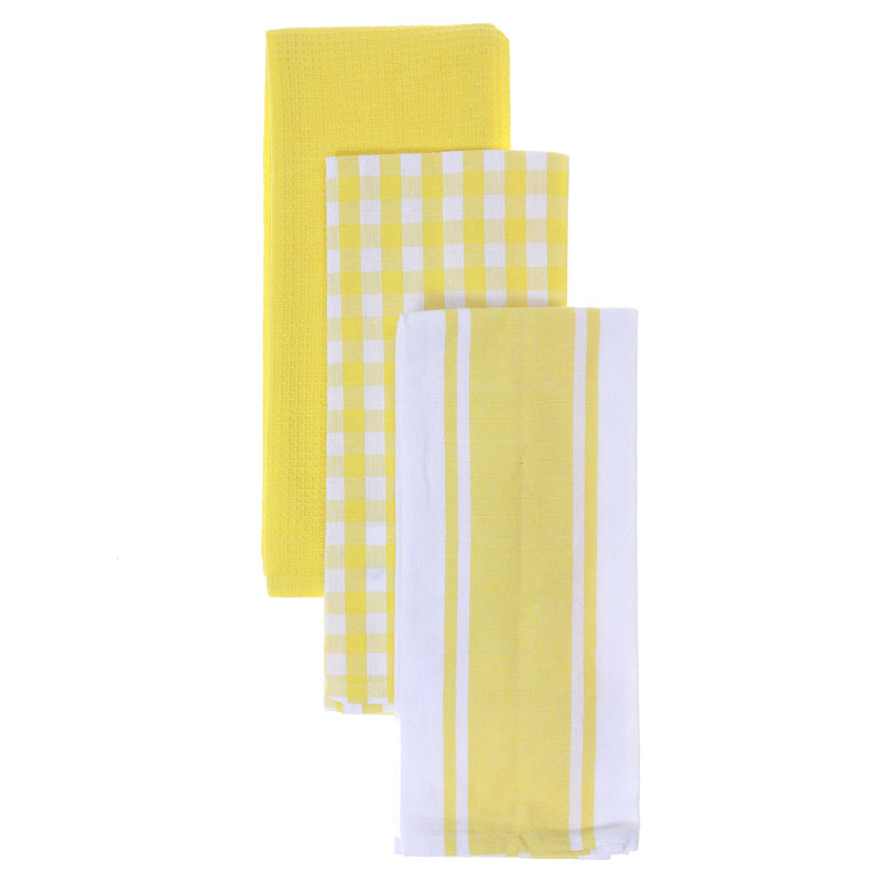 Serviettes de cuisine en coton, Jaune