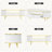 47.2" Modern Oval Coffee Table with LED Lights, Fluted Coffee Table with Storage Drawer, Curved Profile with Gold Metal Legs, Center Table for Living Room, White & Gold