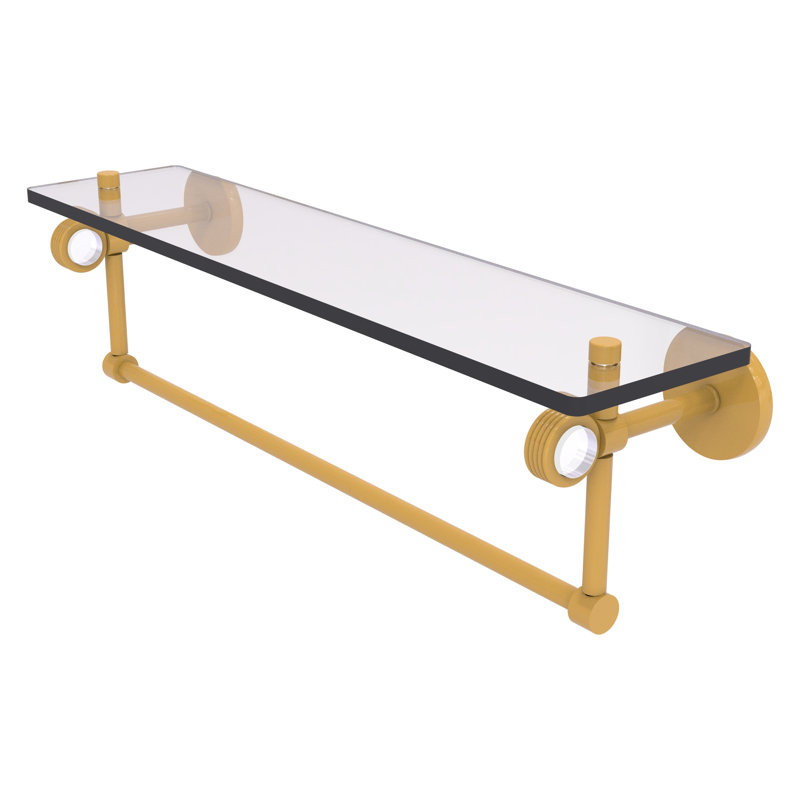 Tablette flottante avec barre à serviettes Clearview, H 6,2 po x l 22 po x P 5,65 po, Or espagnol