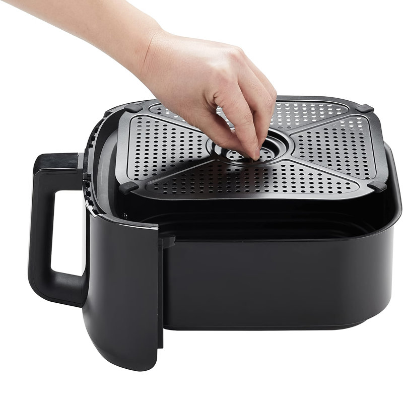 Friteuse à air 5,5 x 5,5 l x 1400 W - fenêtre de visualisation à 180 °, 8 préréglages, écran tactile à DEL (noir)