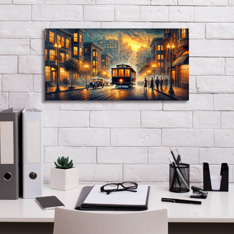 «San Francisco 1920s» par Rey Klimt, art mural sur toile, H 12 po x l 24 po