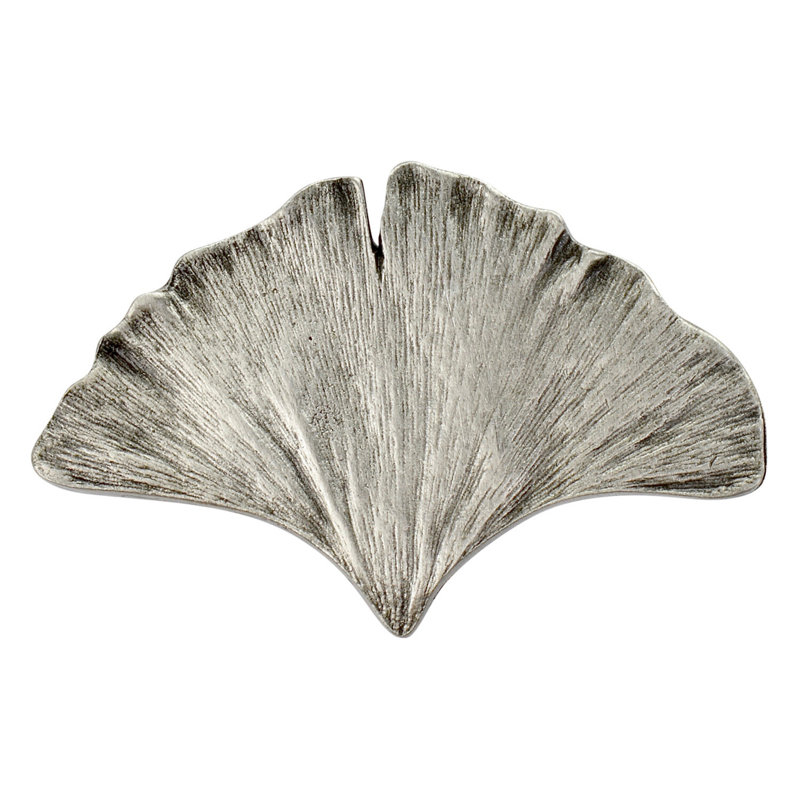 Poignée fantaisie 2,125 "Leaves, Étain antique