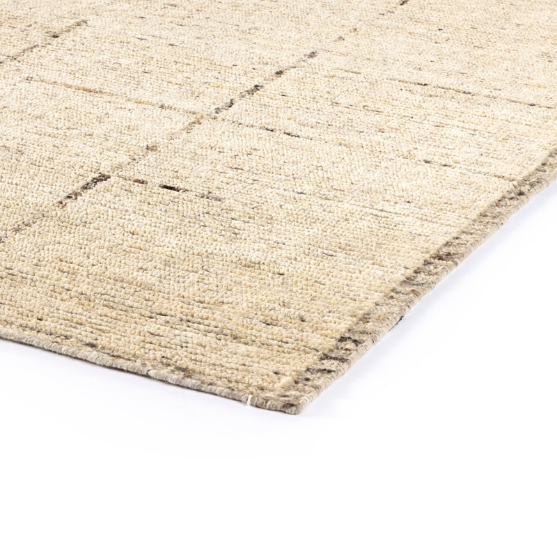 Shervin Geometric Area Rug in White/Neutral, Rectangle 9' x 12'