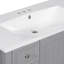 Meuble-lavabo de 36 po avec grand lavabo en céramique blanche, une armoire, trois glissières à glissières, bois massif et panneau de haute qualité, finition peinte grise, autoportant, installation simple au centre, réglable