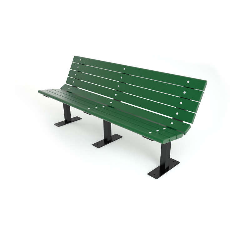 Banc de parc en plastique recyclé Contour, Aucun, Vert, 6 pi