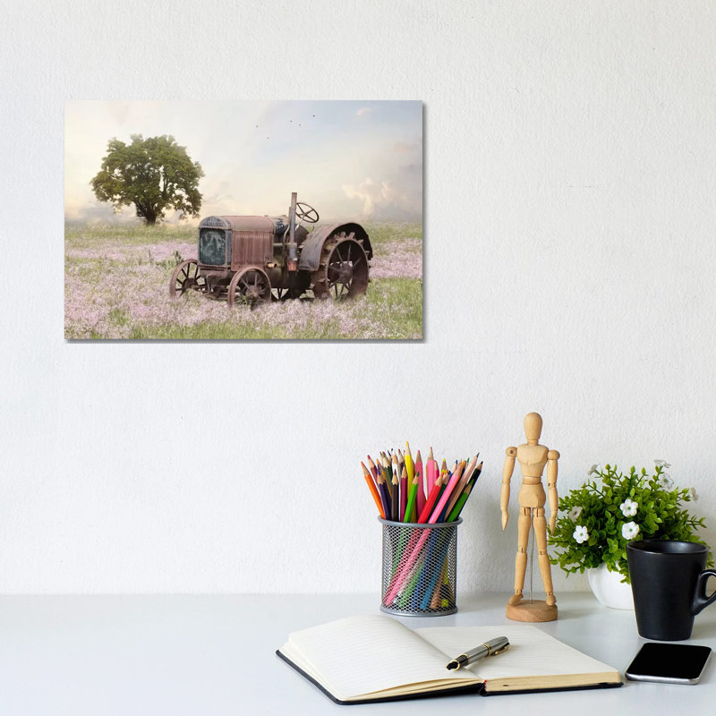 Tractor At Sunset by Lori Deiter - Print on Canvas, Wrapped Canvas, 20.32cm H x 30.48cm W x 1.91cm D