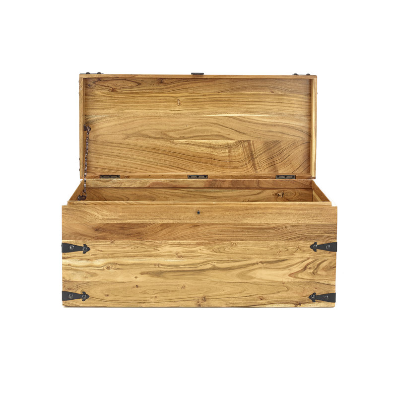 Drumraw Solid Wood Lift Top Coffee Table with Storage, Light Oak