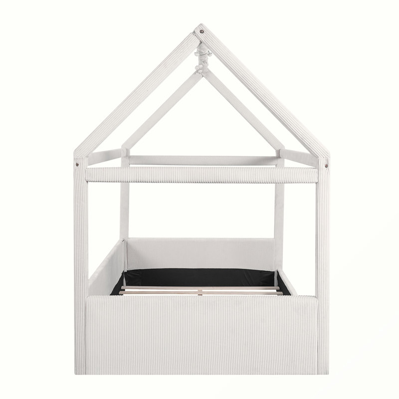 Lit tapissier double avec lumière DEL, Beige