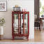 Armoire vitrée 2 portes avec portes en verre trempé, armoires vitrées avec panneau arrière en miroir et tablettes réglables, vitrine lumineuse pour la maison, ampoule de bureau incluse-131283817
