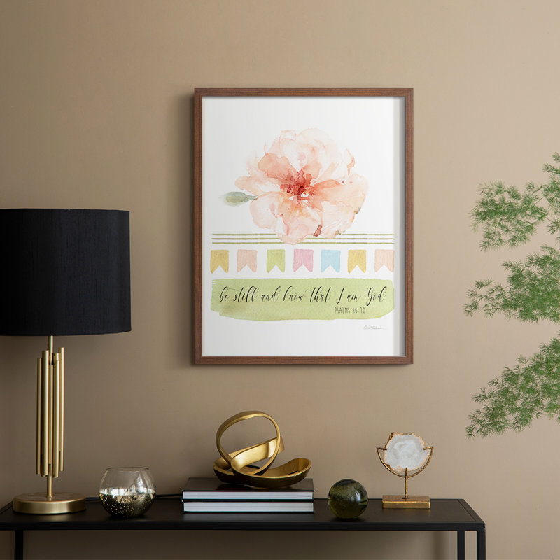 Be Still Framed Print - Solid Wood, 15" H x 12" W, Walnut