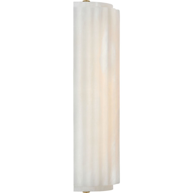 Madden Fluted Linear Sconce in Alabaster, 12.5" H x 4.25" W x 2.75" D, Antique-Burnished Brass