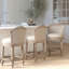 Tabouret de bar rembourré de 26 pouces avec pivot, à hauteur de comptoir, gris, dossier beige, structure en bois massif, support confortable, tabouret à hauteur de comptoir à assemblage rapide, rembourré de 26 po, couleur grise