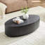 Table basse ovale moderne et luxueuse FFZ 47,24 po avec tiroir, sans assemblage et fini noir mat