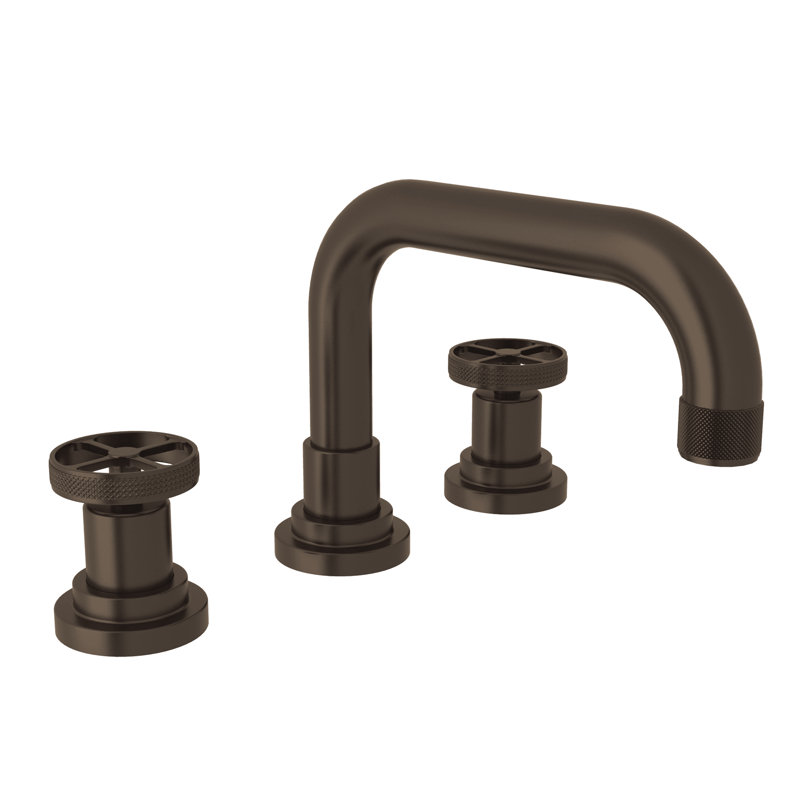 Campo™ Widespread Bathroom Faucet with Drain Assembly, Tuscan Brass, Wheel Handle