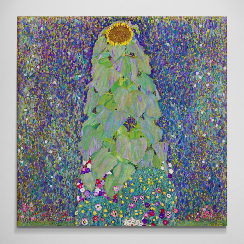 Sunflower by Gustav Klimt - Wrapped Canvas Art Prints, 30cm H x 30cm W