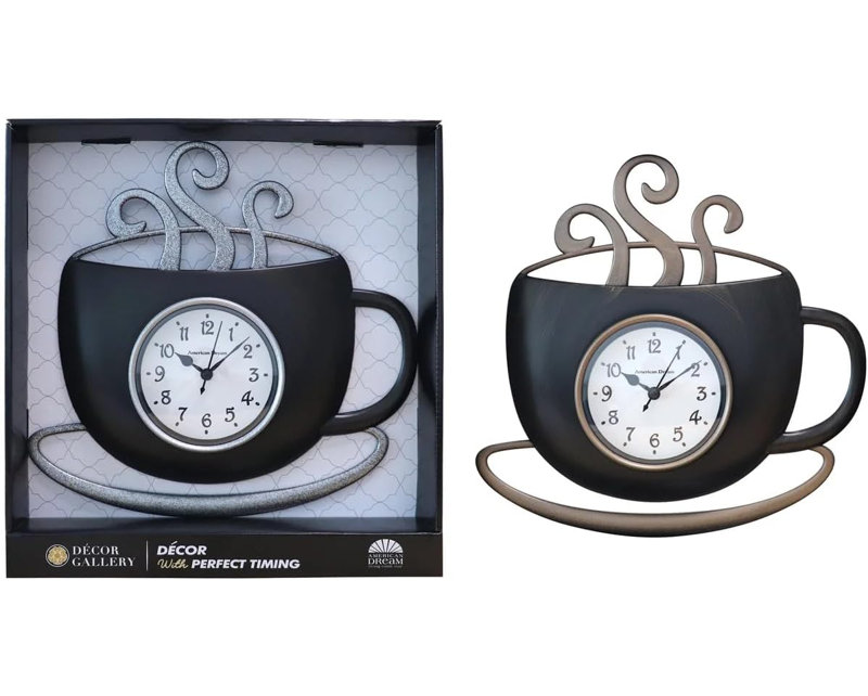 No-ticking Coffee Cup Wall Clock