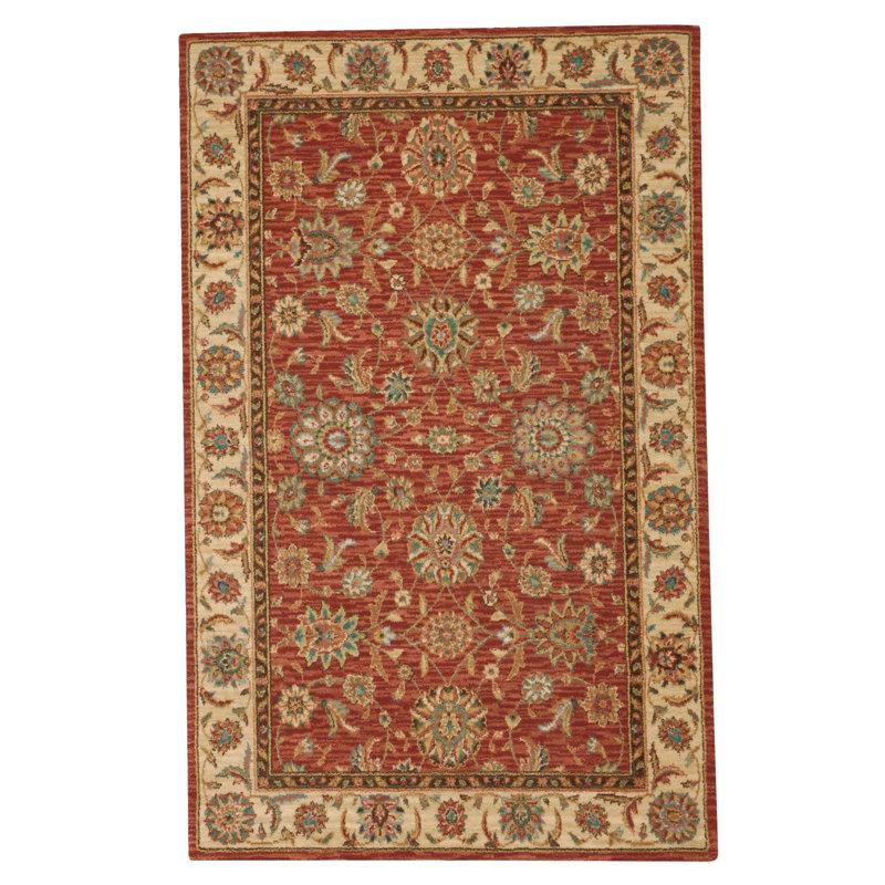Tapis oriental en laine tissé à la machine Gehlbach en brun / beige, Rectangle 3 pi 6 po x 5 pi 6 po