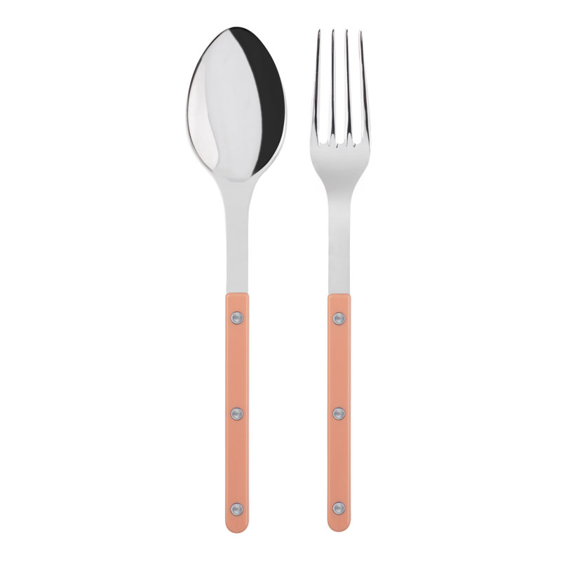 Bistrot Solid 2 - Piece Flatware Set, Nude Pink