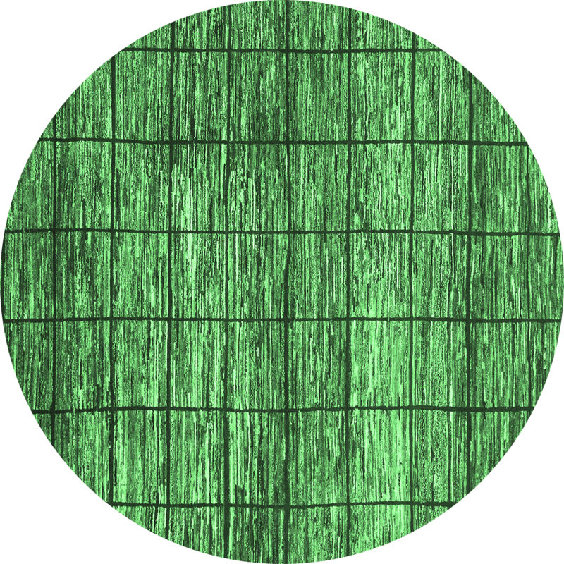 Washable Plaid Indoor Rug, Round 5'