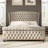 Dulane Chenille Upholstered Sleigh Queen Bed with Scroll Wingback Headboard, Cream-1523276751-1523276749