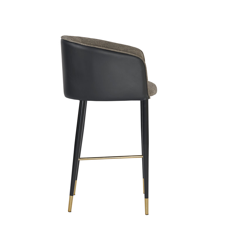 Asher Barstool - Sparrow Grey / Napa Black, Bar Stool (30" Seat Height), Black