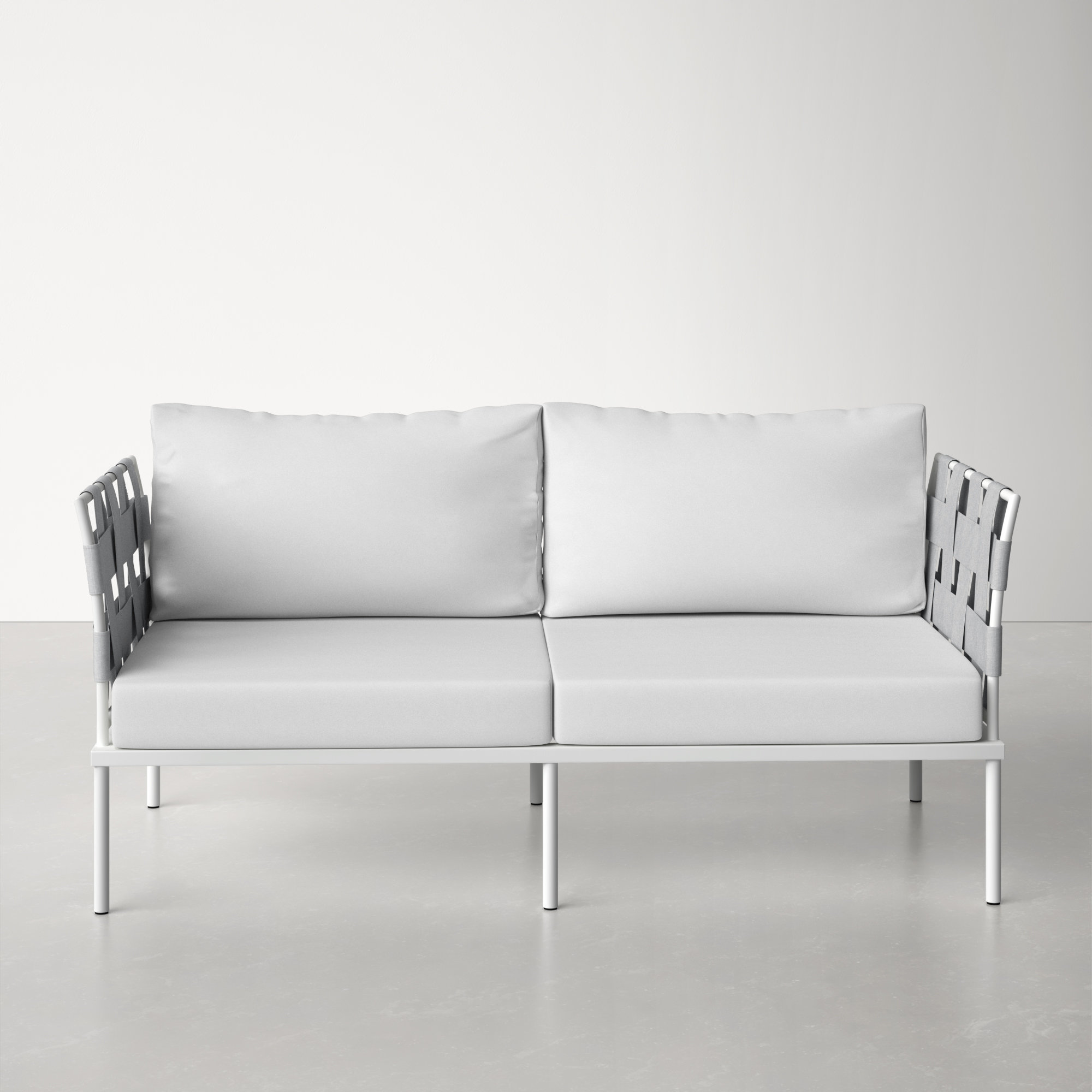Harmony Outdoor Patio Aluminum Loveseat, White