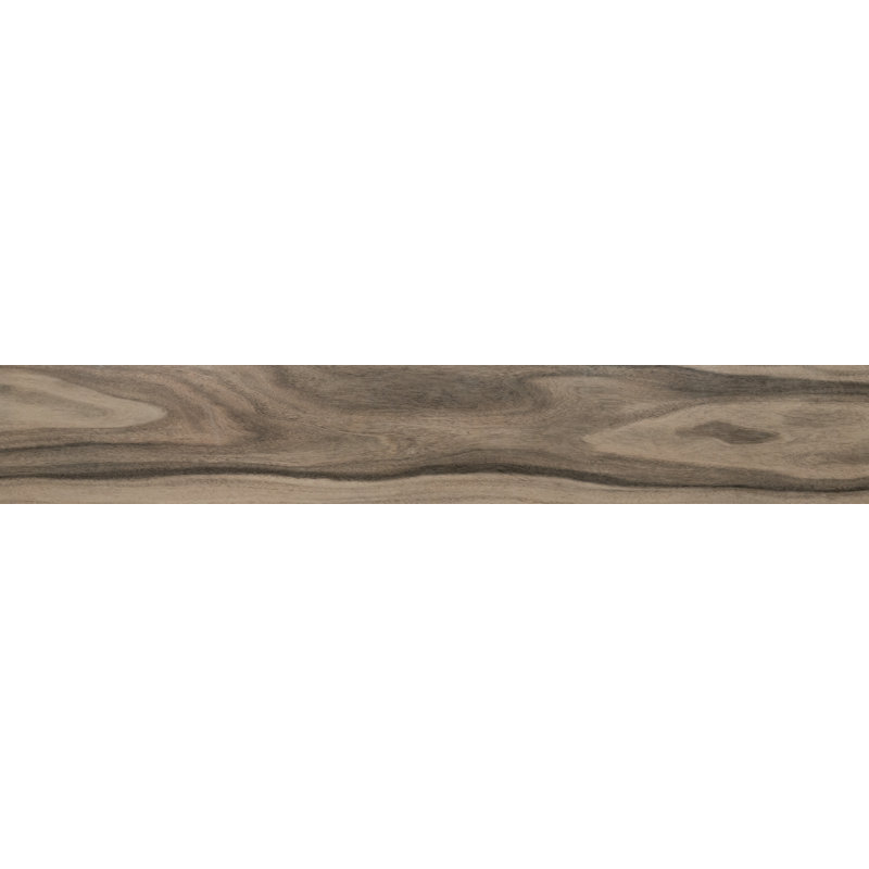 Lorento 8 in. x 48 in. Polished Porcelain Wood Look Floor and Wall Tile, Brunet