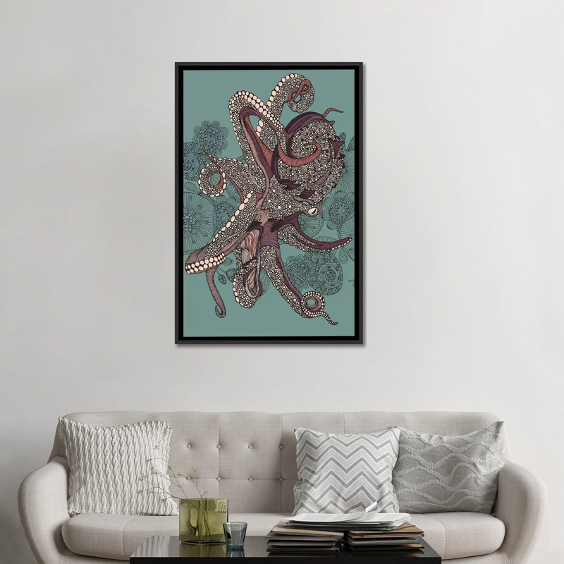 « octopus », reproduction d’impression sur toile tendue, H 18 po x l 12 po x P 1,5 po, Pas de tapis, Toile tendue