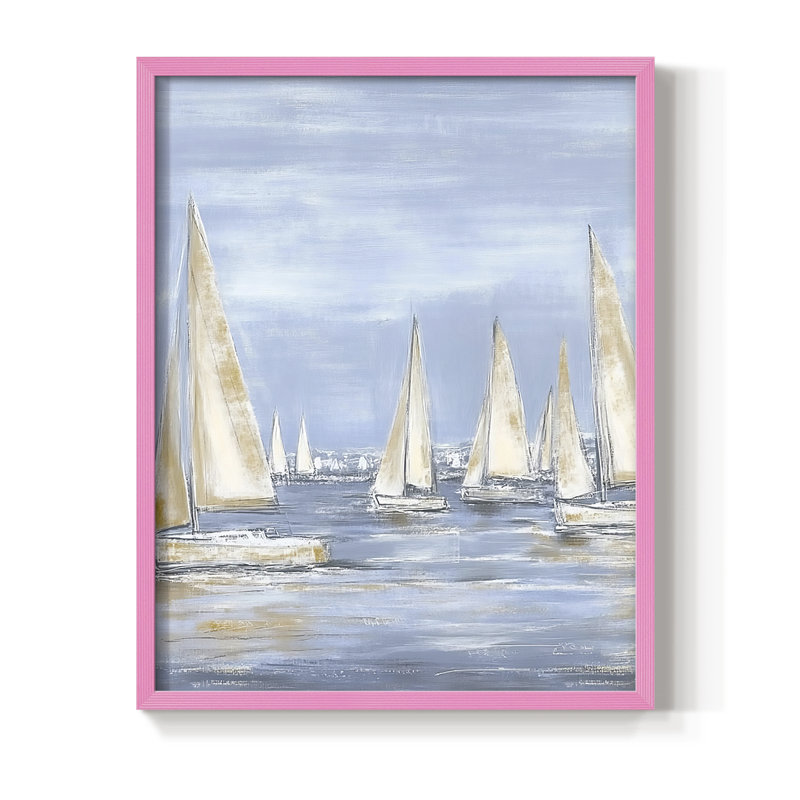NAUTICAL Series I, reproduction encadrée - bois massif, H 15 po x l 12 po, Rose