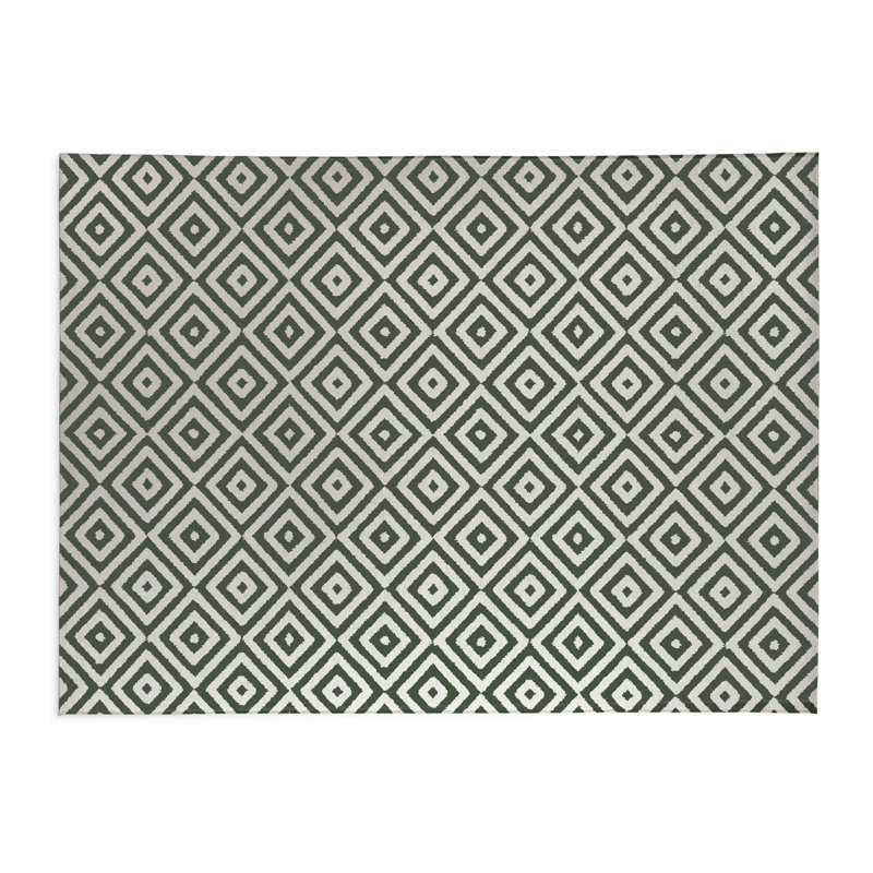 Ikat Eye Kids Play Mat, Chimichurri/Green, Rectangle 4' x 6'
