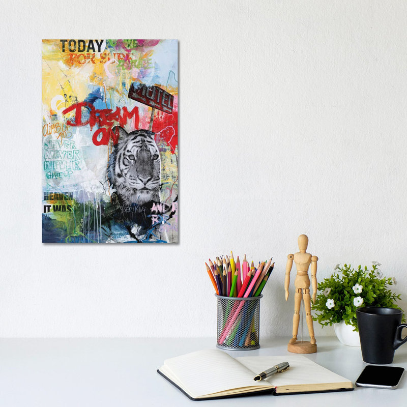 Tiger King by Design Fabrikken - Wrapped Canvas Painting, 20.32 cm H x 30.48 cm W