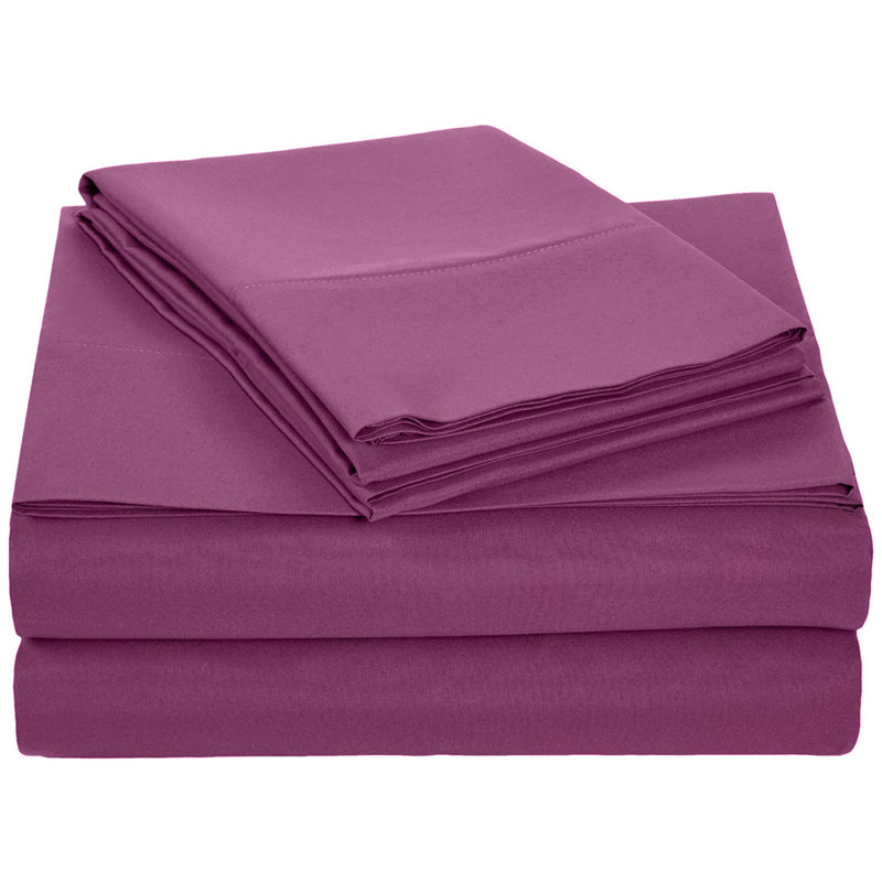 Ensemble de draps en microfibre Sallie, Mauve prune, Très grand