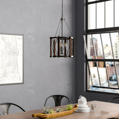 Luminaire suspendu cylindrique de style lanterne à 3 lumières Kafader