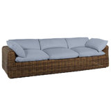 Montecito 111.25" Wide Outdoor Wicker Patio Sofa with Cushions