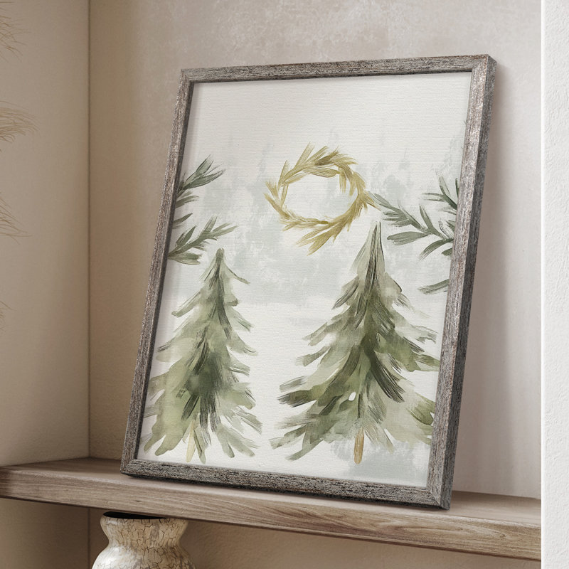 «Christmas Holiday Art» CECLXIX, reproduction d'art encadrée - bois massif XMA170623, H 15 po x l 12 po