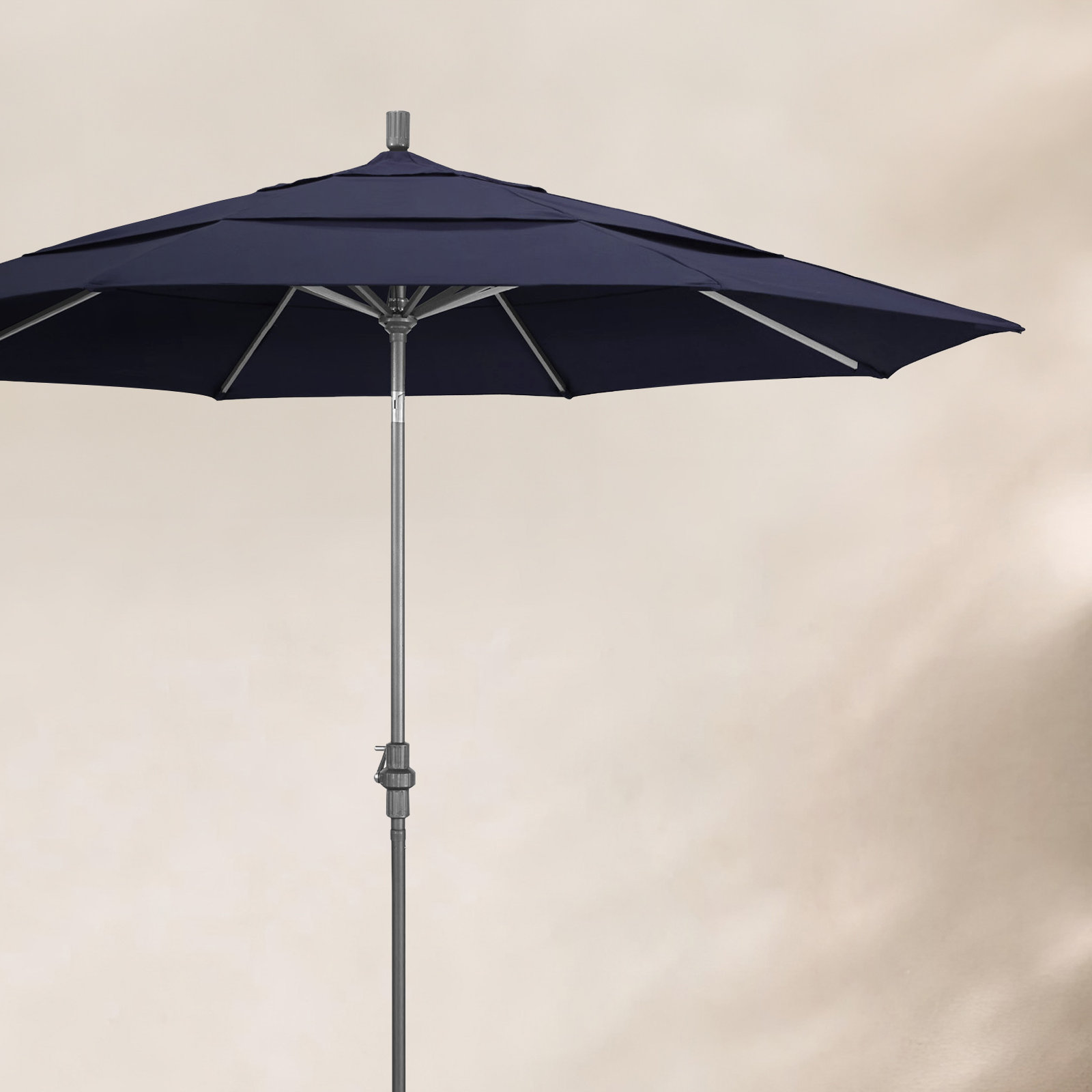 Broadmeade 11' Sunbrella® Umbrella, Hammertone Gray, Canvas Navy Sunbrella® Canvas