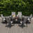 7-Piece Outdoor Dining Set with Textilene Stationary and Swivel Chairs