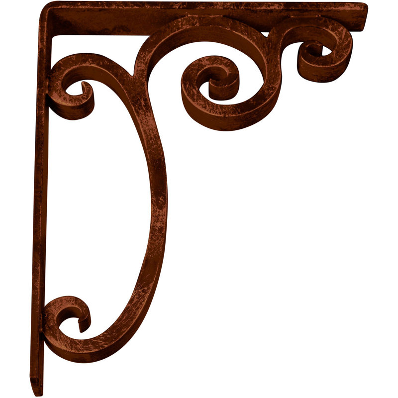 Support en fer forgé Avery de l 2 po x P 10 po x H 12 po, (contreventement triple central), cuivre antique, Cuivre antique